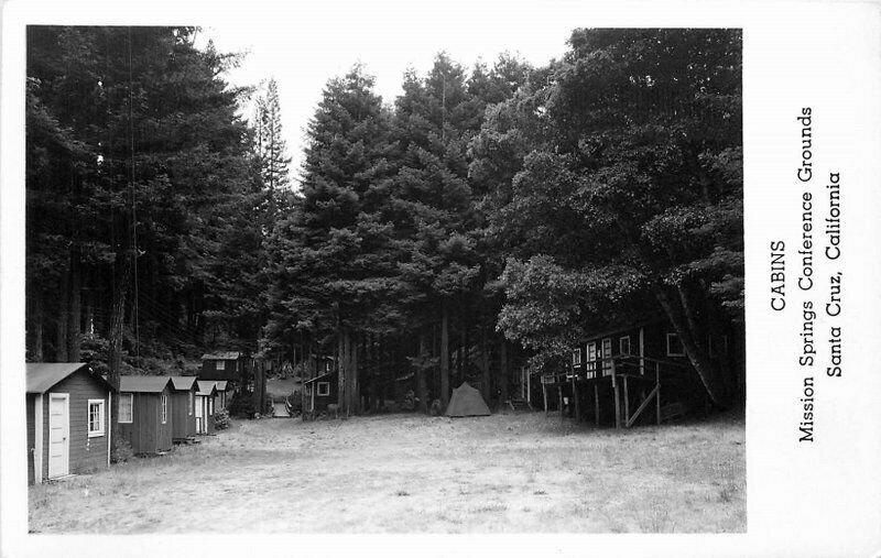 Santa Cruz California Cabins Mission Springs 1950s RPPC Photo Postcard 21-12851