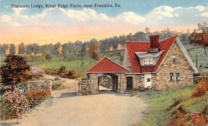 River Ridge Farm, Entrance Lodge Franklin, Pennsylvania PA Postcard