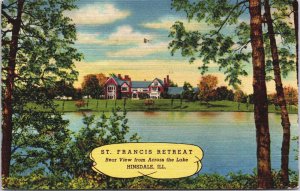 St Francis Retreat Hinsdale Illinois Linen Postcard C100