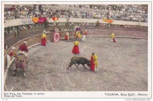 TIJUANA, Baja California, Mexico, 1900-1910's; Bull Ring, The Toreador In Act...