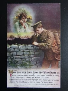 WHEN YOU'RE A LONG LONG WAY FROM HOME - WW1 Bamforth Song Cards set of 3 No.4950 