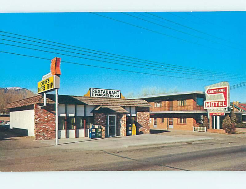 Unused Pre-1980 CHEYENNE MOTEL & RESTAURANT Colorado Springs Colorado CO M4066