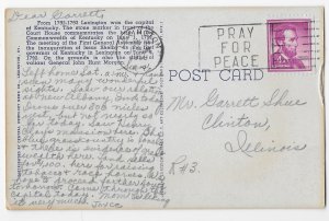 Fayette County Courthouse Lexington Kentucky Mailed 1958 Lincoln Stamp