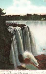 Vintage Postcard 1908 View of Horseshoe Falls From Goat Island Niagara Falls NY