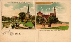 PC CPA US, IL, CHICAGO, UNION PARK, CONGREG. CHURCH, LITHO POSTCARD (b6443)