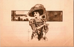Photogravure Sales Sample Art Mfg Co C Ryan Glamour Girl Vintage Postcard S02