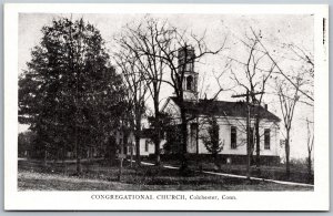 Vtg Colchester Connecticut CT Congrerational Church 1920s Old View Postcard