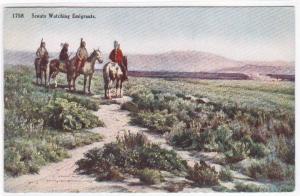 Indian Scouts Watching Emigrants Western Native American 