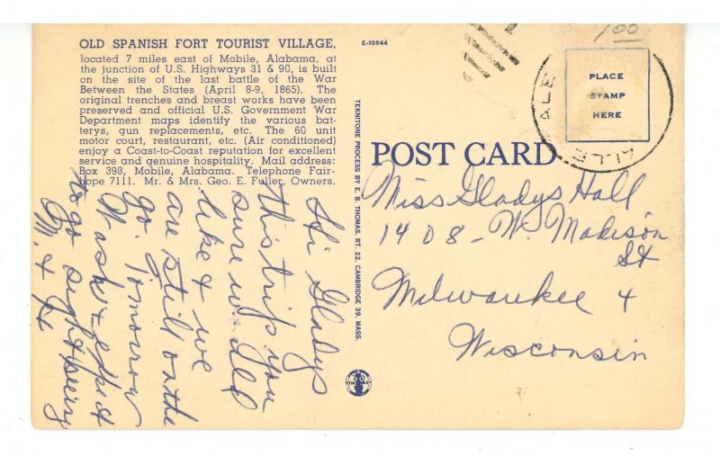 AL - Mobile. Old Spanish Fort Tourist Village & Texaco  Gas Station  