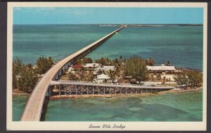 Florida Keys Aerial View of the Seven Mile Bridge over the Pigeon Key ~ Chrome