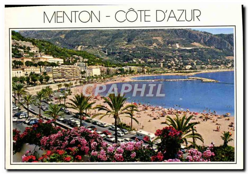 Postcard Moderne Menton Cote D & # 39Azur New beaches of Garavan