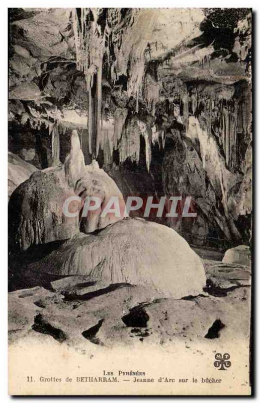 Caves Betharram Old Postcard Jeanne d & # 39arc at the stake