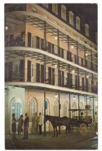 Lace Balconies At Night, New Orleans, Louisiana, Vintage Chrome Postcard