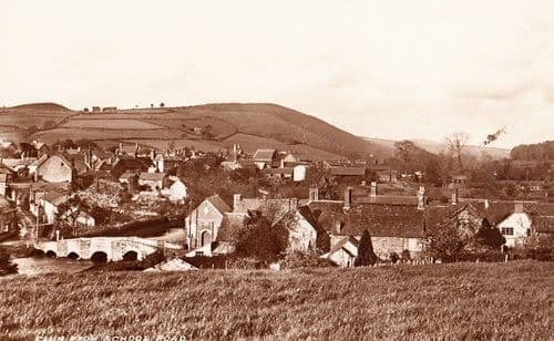 Clun Shropshire From School Road Aerial Real Photo Postcard