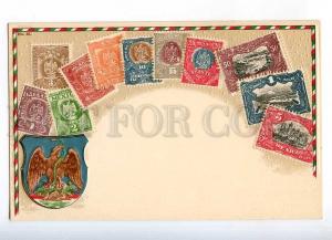 231965 MEXICO Coat of arms STAMPS Vintage embossed Zieher PC