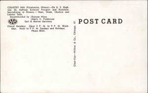 Pecatonia IL Illinois Country Inn c1940s Postcard 