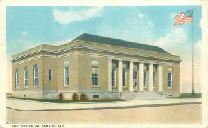 Valparaiso Indiana Post Office 1920 White Border Postcard Used