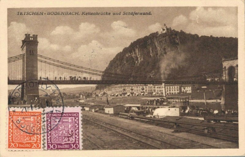 Czech Republic Tetschen Bodenbach Kettenbrücke und Schäferwand 03.02