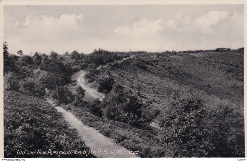 ENGLAND, 1900-1910s; Old And New Portsmouth Road, Punch Bowl, Hindhead