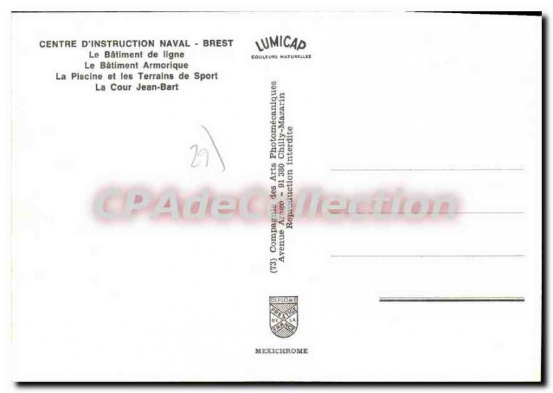 Modern Postcard Brest Naval Training Center Building Of The Line The courtyar...