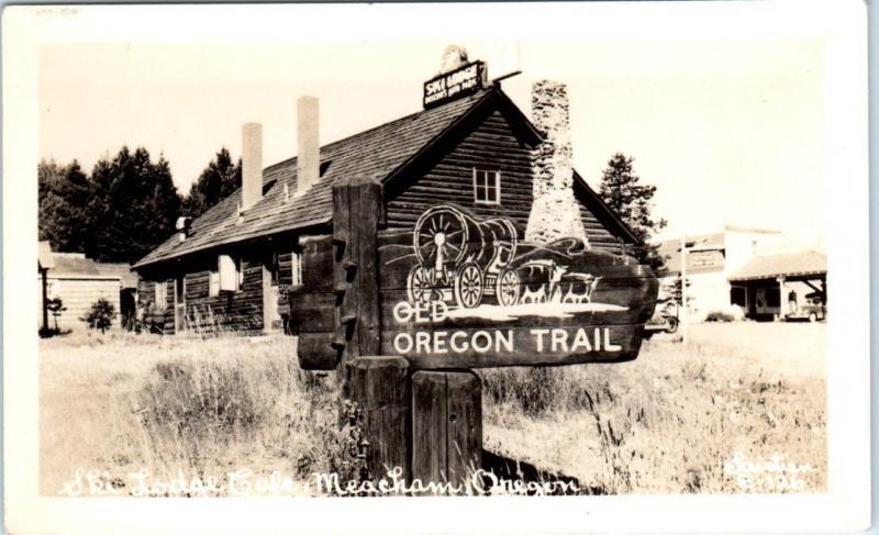 RPPC  MEACHAM, Oregon  OR   Roadside SKI LODGE CAFE  ca 1950s Photo   Postcard