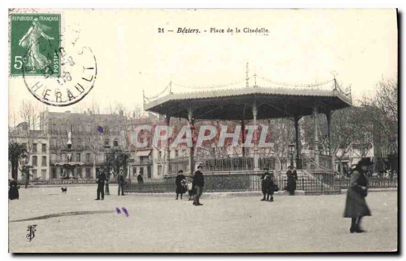 Old Postcard Beziers Square Citadel