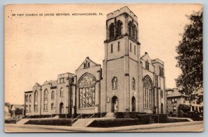 1944  Mechanicsburg  Pennsylvania  First Church of United Brethren  Postcard