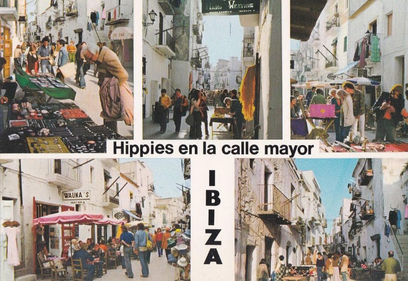 POSTAL B10802: IBIZA: HIPPIES EN CALLE MAYOR