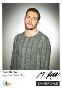 Michael Parr as Ross Barton Emmerdale Rare Hand Signed Cast Photo