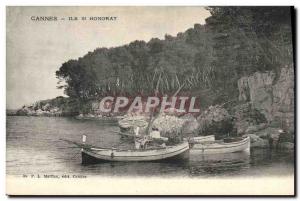 Old Fishing Boat Postcard Ile St Honorat Cannes