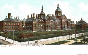 Vintage Postcard 1900's View of John Hopkins Hospital Baltimore Maryland MD