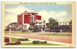 Park Avenue Long Beach Long Island New York Grounds Building Landmark Postcard