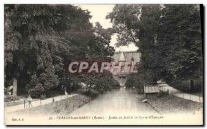 Old Postcard Chalons sur Marne Garden Jard and Caisse d Epargne
