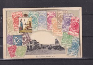 SOUTH AUSTRALIA, EMBOSSED STAMPS TO ONE POUND, c1910 ppc., MURRAY St. GAWLER.