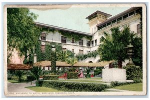 c1910 Scenic View Entrance Hotel Maryland Pasadena California Vintage Postcard 