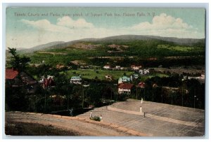 1910 Tennis Courts Park From Porch Sunset Park Inn Haines Fall New York Postcard 