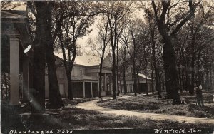 F43/ Winfield Kansas RPPC Postcard 1910 Chautauqua Park