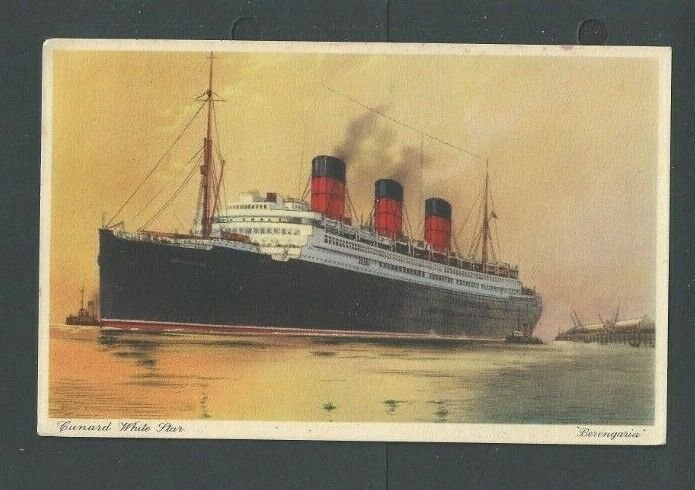 1937 Post Card Cunard White Star Line Berengaria Ocean Liner