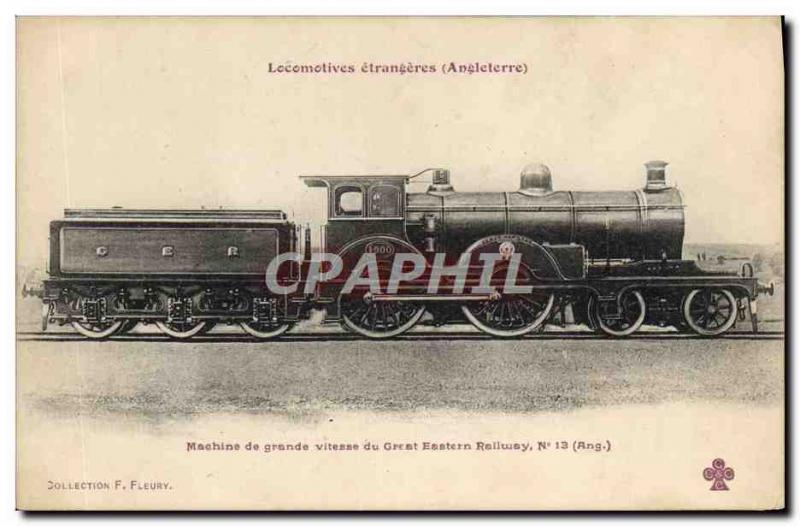 Postcard Old Train Locomotive speed the Great Eastern Railway Machine