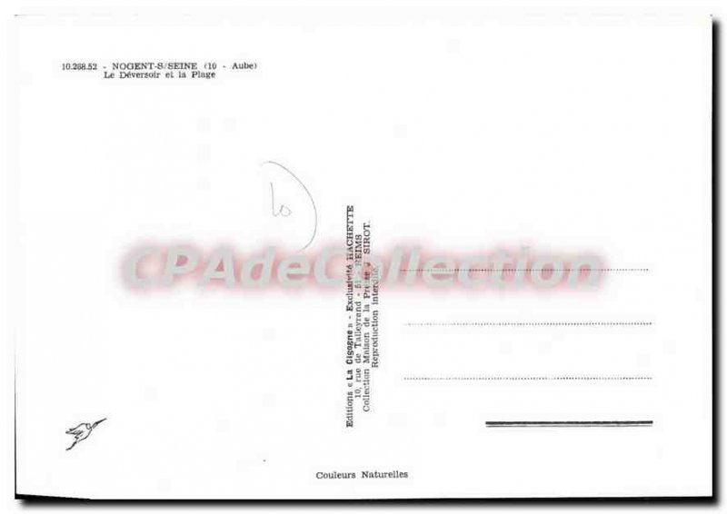 Old Postcard Nogent S Seine Aube Deversoir and the Beach
