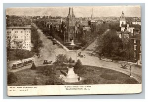 Vintage 1905 Photo Postcard Horse Buggy Thomas Circle 14th Street Washington DC