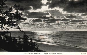 Vintage Postcard 1948 Celestial Beauty Lake Michigan Study Original Camera Study