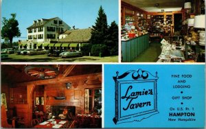 Vtg Hampton NH Lamie's Tavern Restaurant Lodging Gift Shop Multi View Postcard