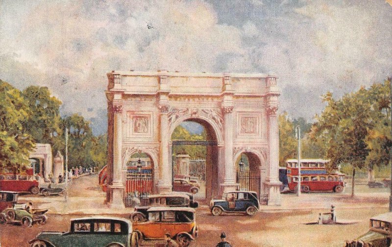 THE MARBLE ARCH Hyde Park, London Tuck Oilette c1910s Vintage Postcard 