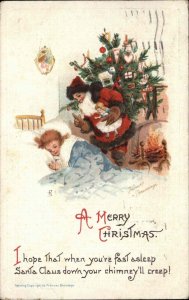 SIGNED FRANCES BRUNDAGE CHRISTMAS Santa Claus Doll Dolly Girl Sleeping PC