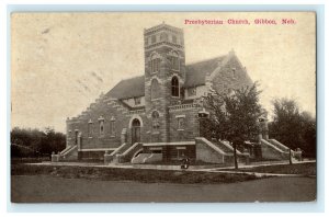 Presbyterian Church Gibbon Nebraska 1914 Madison Halloween Antique Postcard 