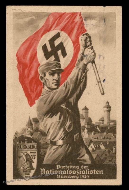 3rd Reich Germany 1929 Reichsparteitag Nr1 Propaganda Card USED AT RALLY 90973