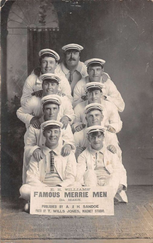 EH Williams Merrie Men Performers Real Photo Vintage Postcard AA49453