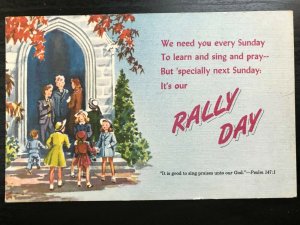 Vintage Postcard 1955 Rally Day Sunday Invitation Indiana (IN)