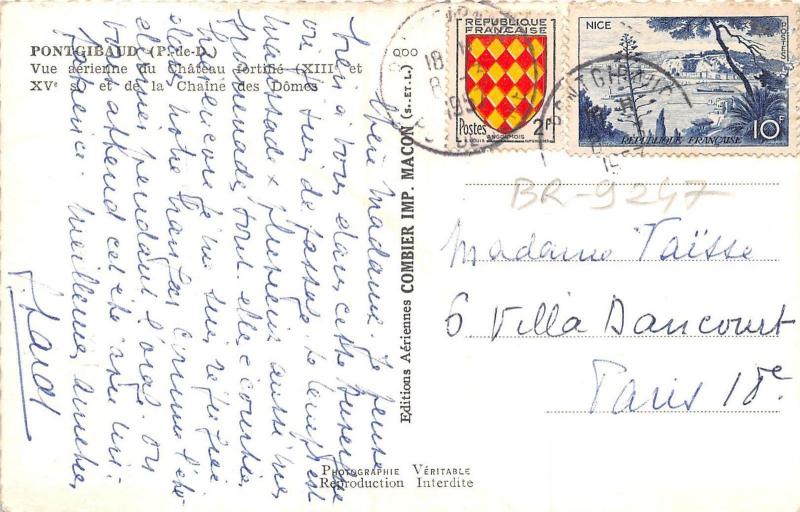 BR9247 Pontgibaud Chateau Fortifie  france